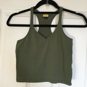 Olive Green Racerback Cropped Tank